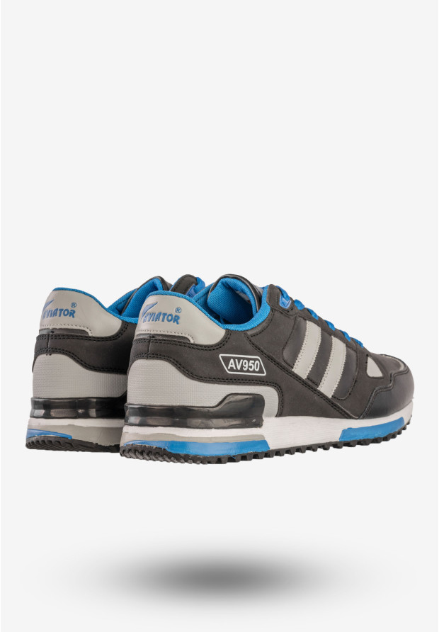 Sneakersy Męskie Ekoskóra Buty Sportowe Czarne Aviator 9217C2