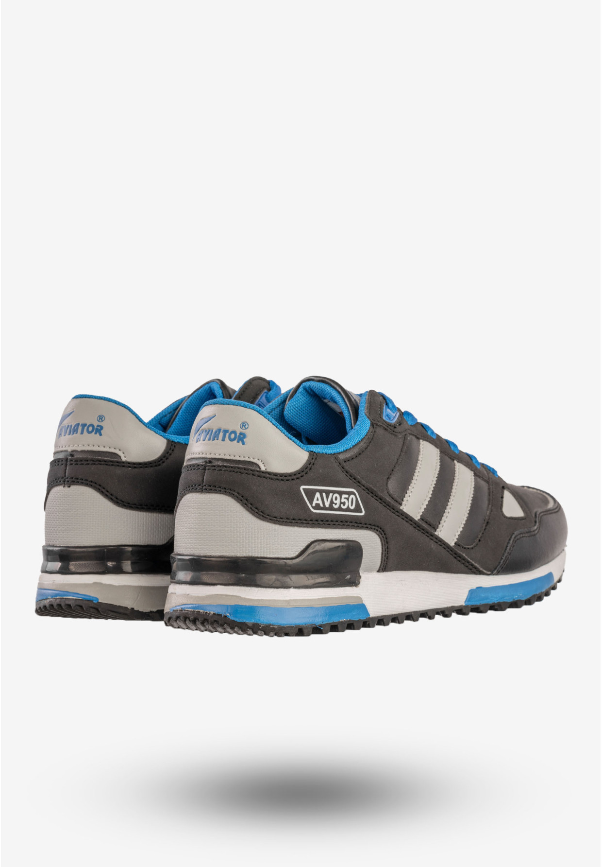 Sneakersy Męskie Ekoskóra Buty Sportowe Czarne Aviator 9217C2
