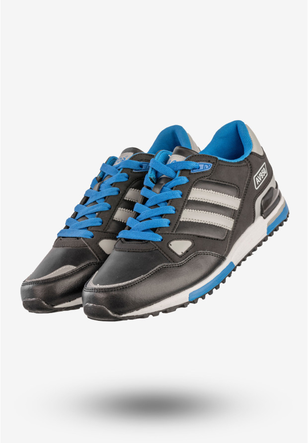 Sneakersy Męskie Ekoskóra Buty Sportowe Czarne Aviator 9217C2