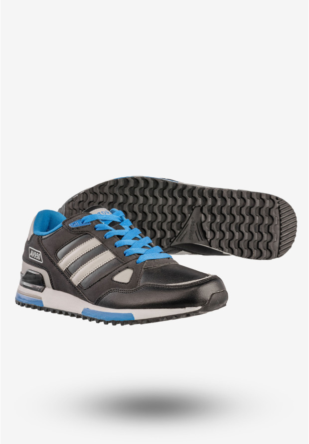 Sneakersy Męskie Ekoskóra Buty Sportowe Czarne Aviator 9217C2