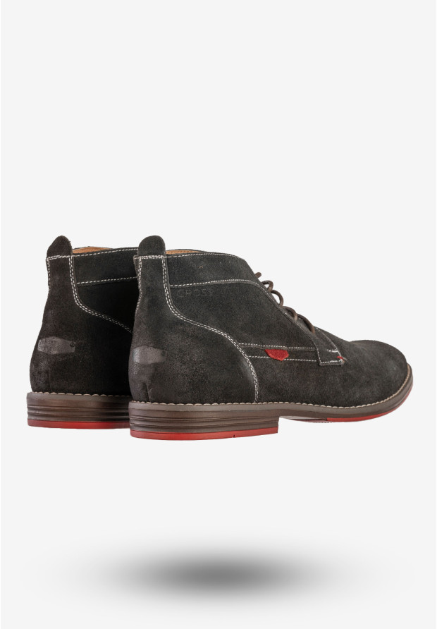 Trzewiki Męskie Skórzane Buty Zimowe Eleganckie Czarne Cross Jeans EE1R4065C
