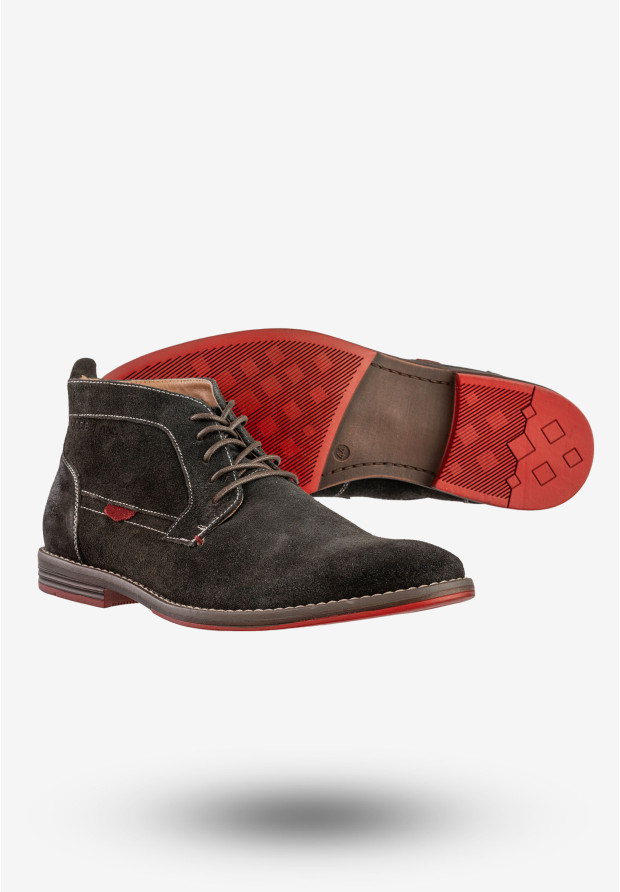 Trzewiki Męskie Skórzane Buty Zimowe Eleganckie Czarne Cross Jeans EE1R4065C