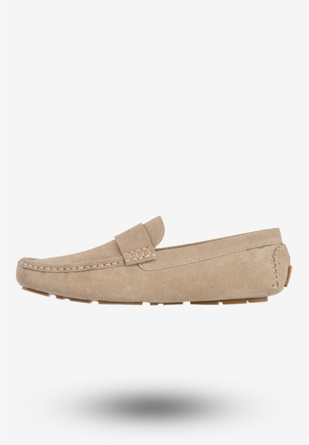 Mokasyny Męskie Skórzane Buty BIG STAR Eleganckie Beżowe RR174050