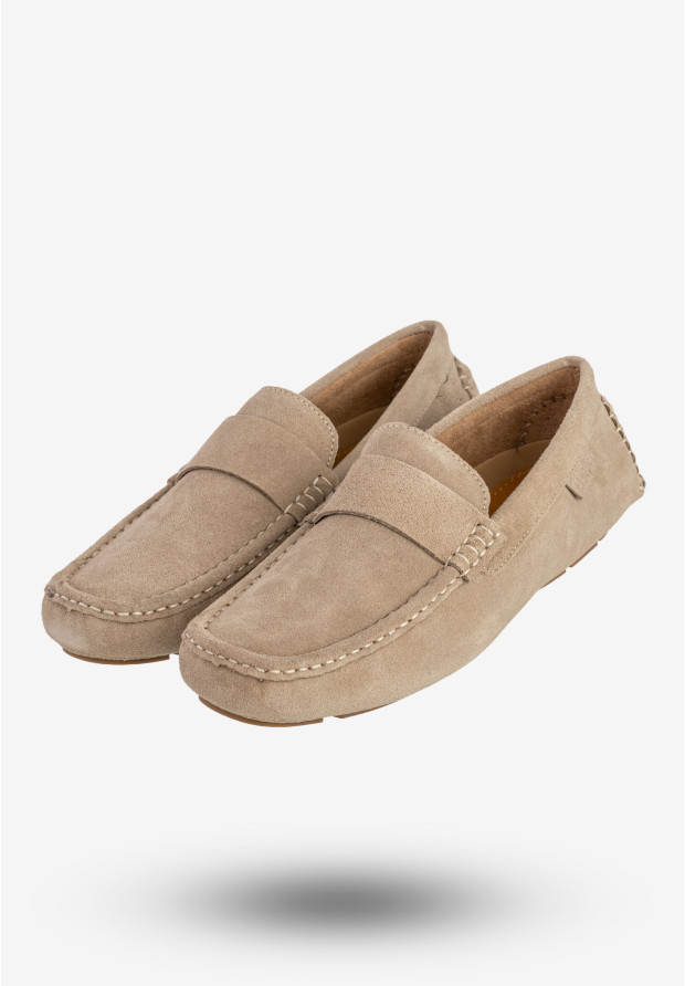 Mokasyny Męskie Skórzane Buty BIG STAR Eleganckie Beżowe RR174050