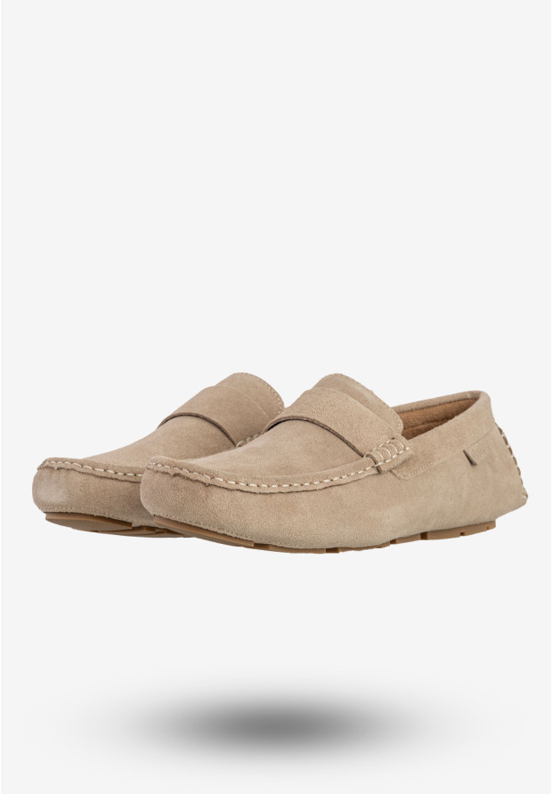 Mokasyny Męskie Skórzane Buty BIG STAR Eleganckie Beżowe RR174050