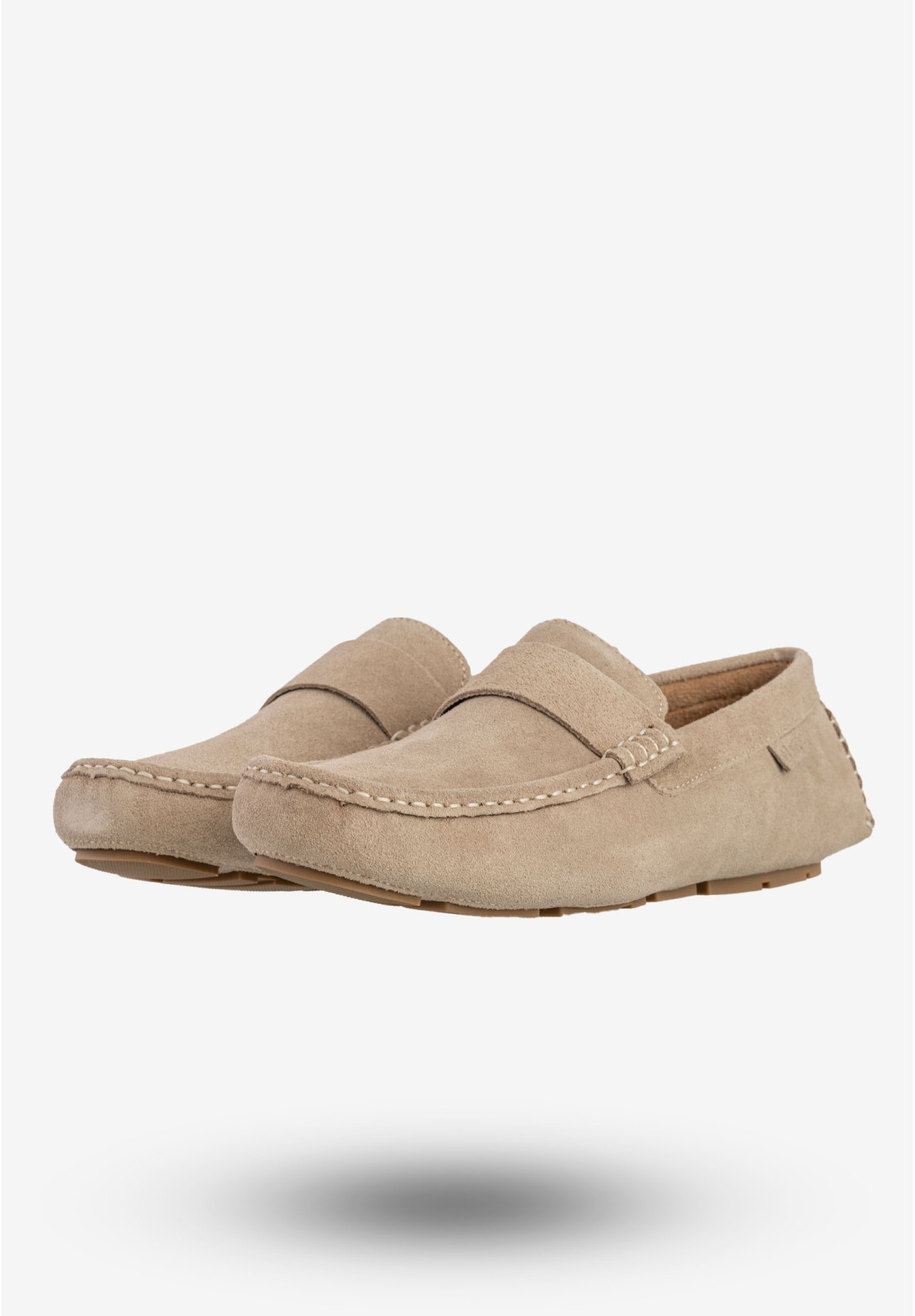 Mokasyny Męskie Skórzane Buty BIG STAR Eleganckie Beżowe RR174050