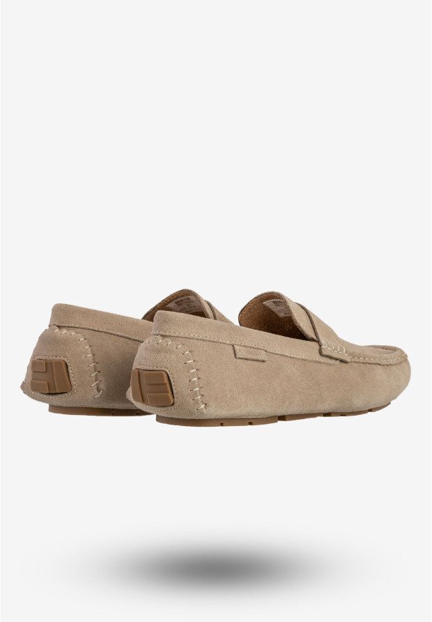 Mokasyny Męskie Skórzane Buty BIG STAR Eleganckie Beżowe RR174050