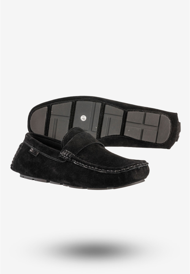 Mokasyny Męskie Skórzane Buty BIG STAR Eleganckie Czarne RR174049