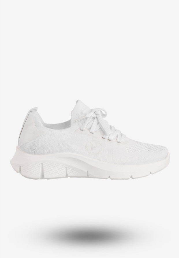 Sneakersy Damskie Wsuwane Potocki Buty Sportowe Białe 24-01303WH