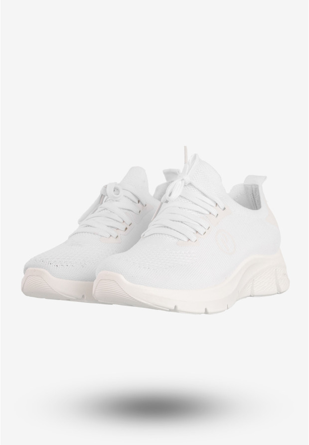 Sneakersy Damskie Wsuwane Potocki Buty Sportowe Białe 24-01303WH