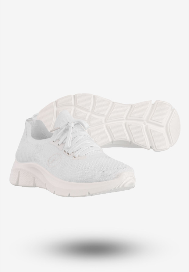 Sneakersy Damskie Wsuwane Potocki Buty Sportowe Białe 24-01303WH