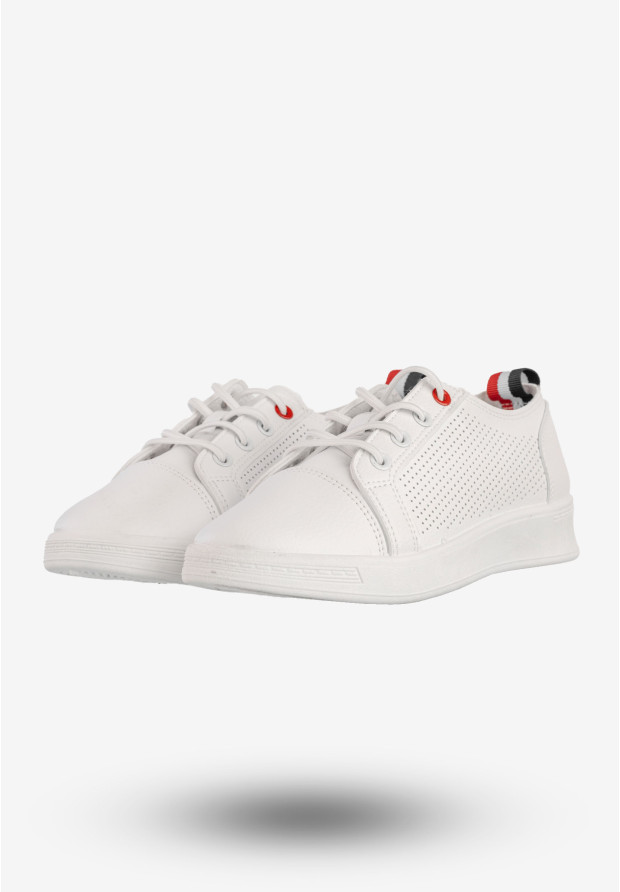 Tenisówki Damskie Wsuwane Potocki Buty Sneakersy Białe 25-16333WH