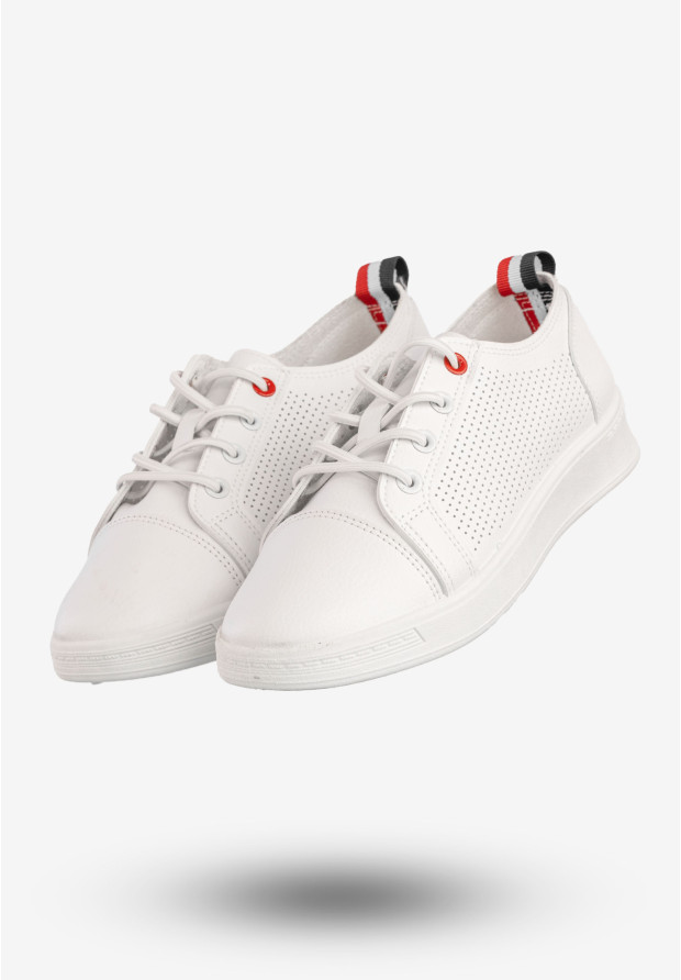 Tenisówki Damskie Wsuwane Potocki Buty Sneakersy Białe 25-16333WH