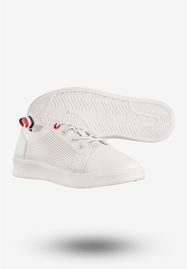 Tenisówki Damskie Wsuwane Potocki Buty Sneakersy Białe 25-16333WH