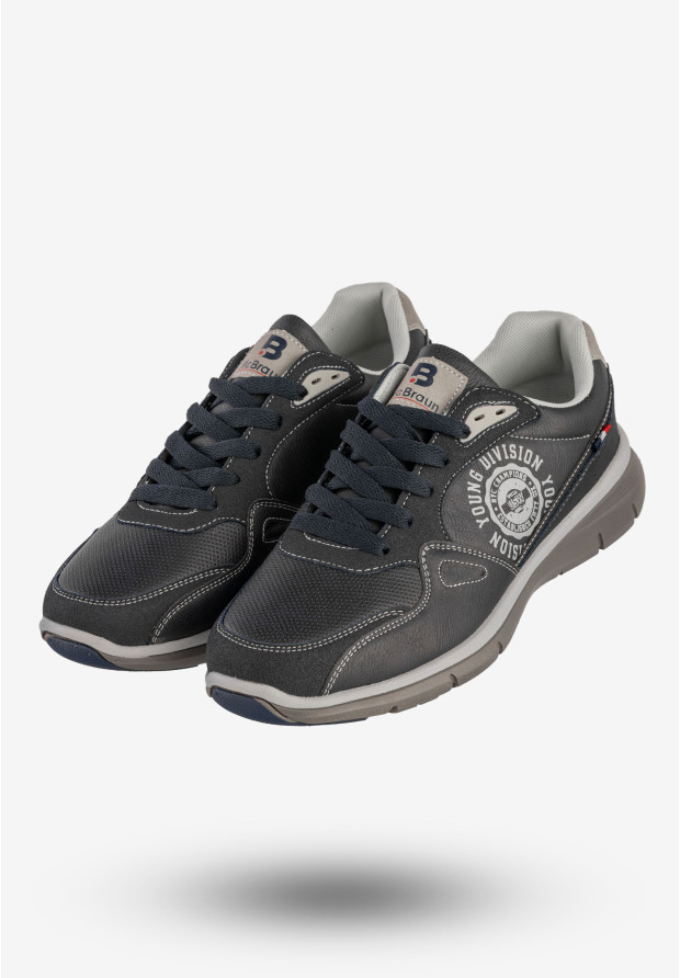 Sneakersy Męskie McBraun Ekoskóra Buty Sportowe Granatowe 24MN03-6754