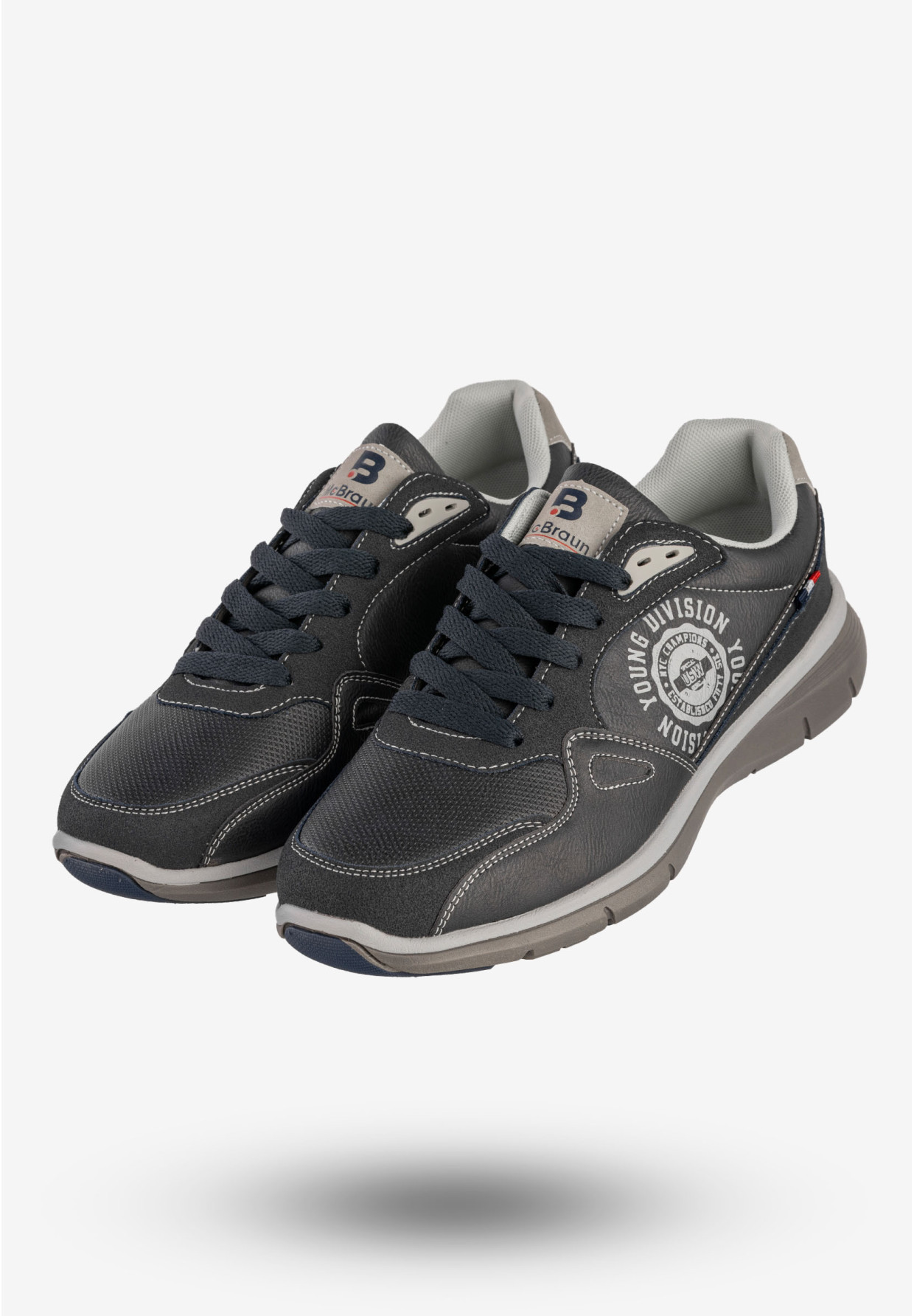 Sneakersy Męskie McBraun Ekoskóra Buty Sportowe Granatowe 24MN03-6754