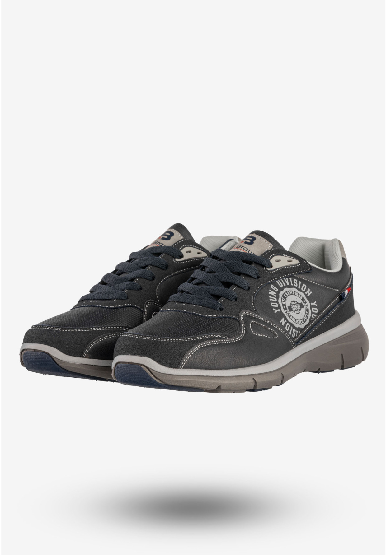 Sneakersy Męskie McBraun Ekoskóra Buty Sportowe Granatowe 24MN03-6754
