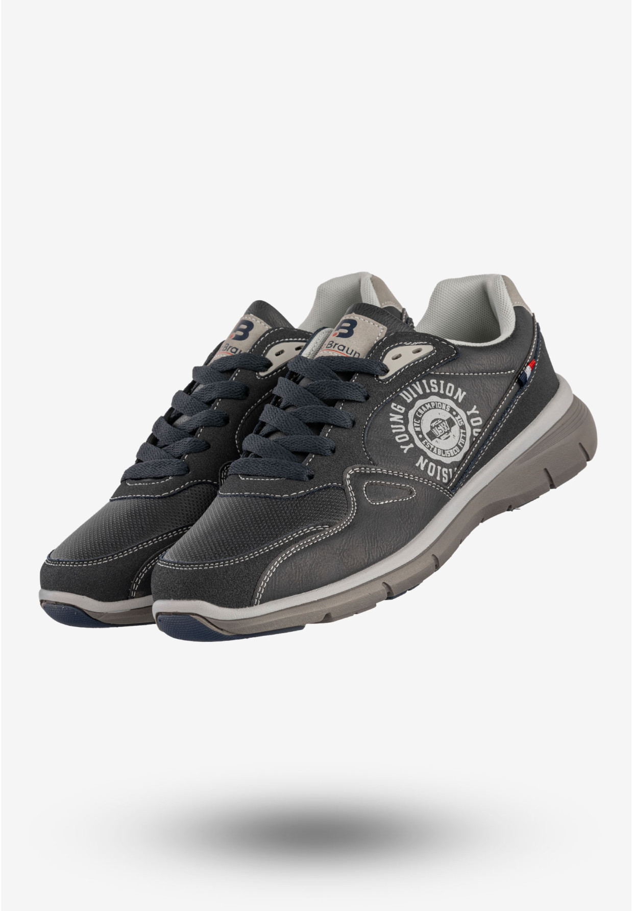 Sneakersy Męskie McBraun Ekoskóra Buty Sportowe Granatowe 24MN03-6754