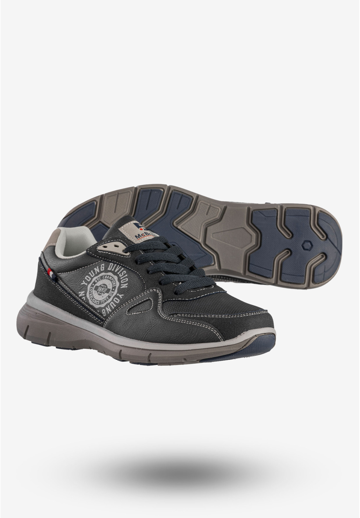 Sneakersy Męskie McBraun Ekoskóra Buty Sportowe Granatowe 24MN03-6754