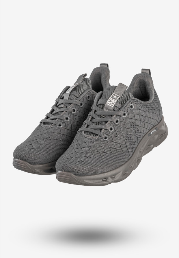 Sneakersy Męskie News Buty Sportowe Do Biegania Szare 24MN46-6830