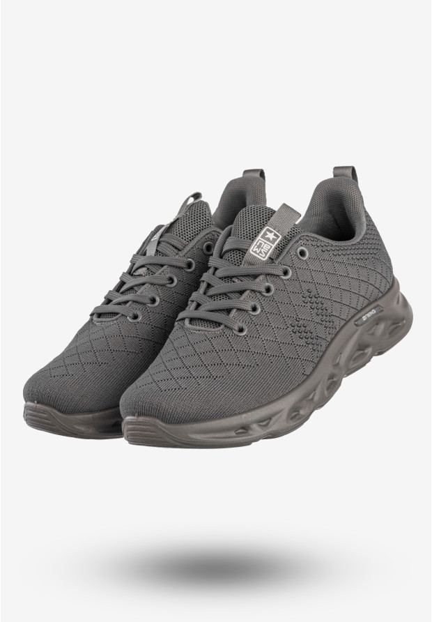 Sneakersy Męskie News Buty Sportowe Do Biegania Szare 24MN46-6830