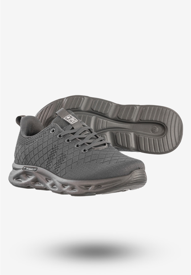Sneakersy Męskie News Buty Sportowe Do Biegania Szare 24MN46-6830