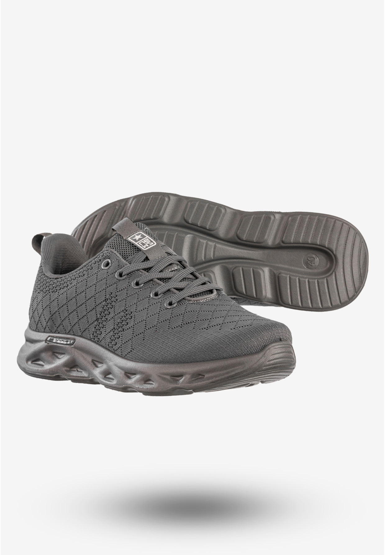 Sneakersy Męskie News Buty Sportowe Do Biegania Szare 24MN46-6830