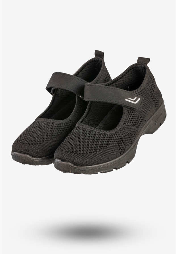 Półbuty Damskie Na Rzep News Buty Sportowe Czarne 21TX02-3682