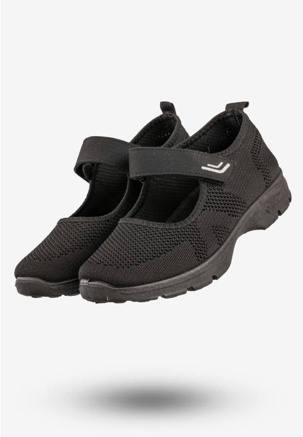Półbuty Damskie Na Rzep News Buty Sportowe Czarne 21TX02-3682