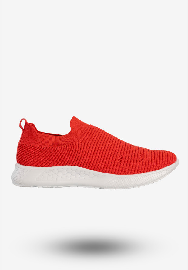 Sneakersy Damskie Wsuwane Buty Sportowe Półbuty Czerwone S20129-1