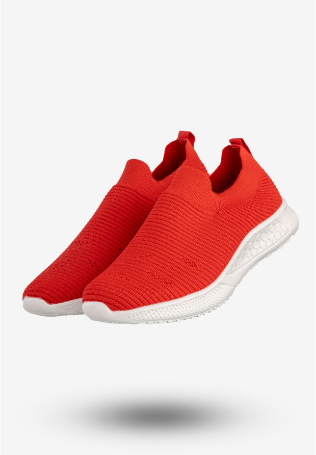 Sneakersy Damskie Wsuwane Buty Sportowe Półbuty Czerwone S20129-1