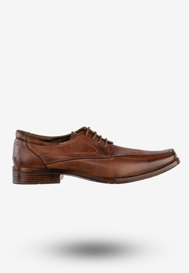 Półbuty Wizytowe Męskie Ekoskóra Buty Eleganckie Brązowe Tutto per tutto T5702-2