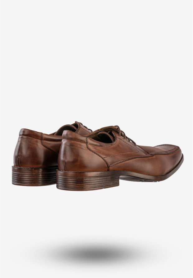 Półbuty Wizytowe Męskie Ekoskóra Buty Eleganckie Brązowe Tutto per tutto T5702-2