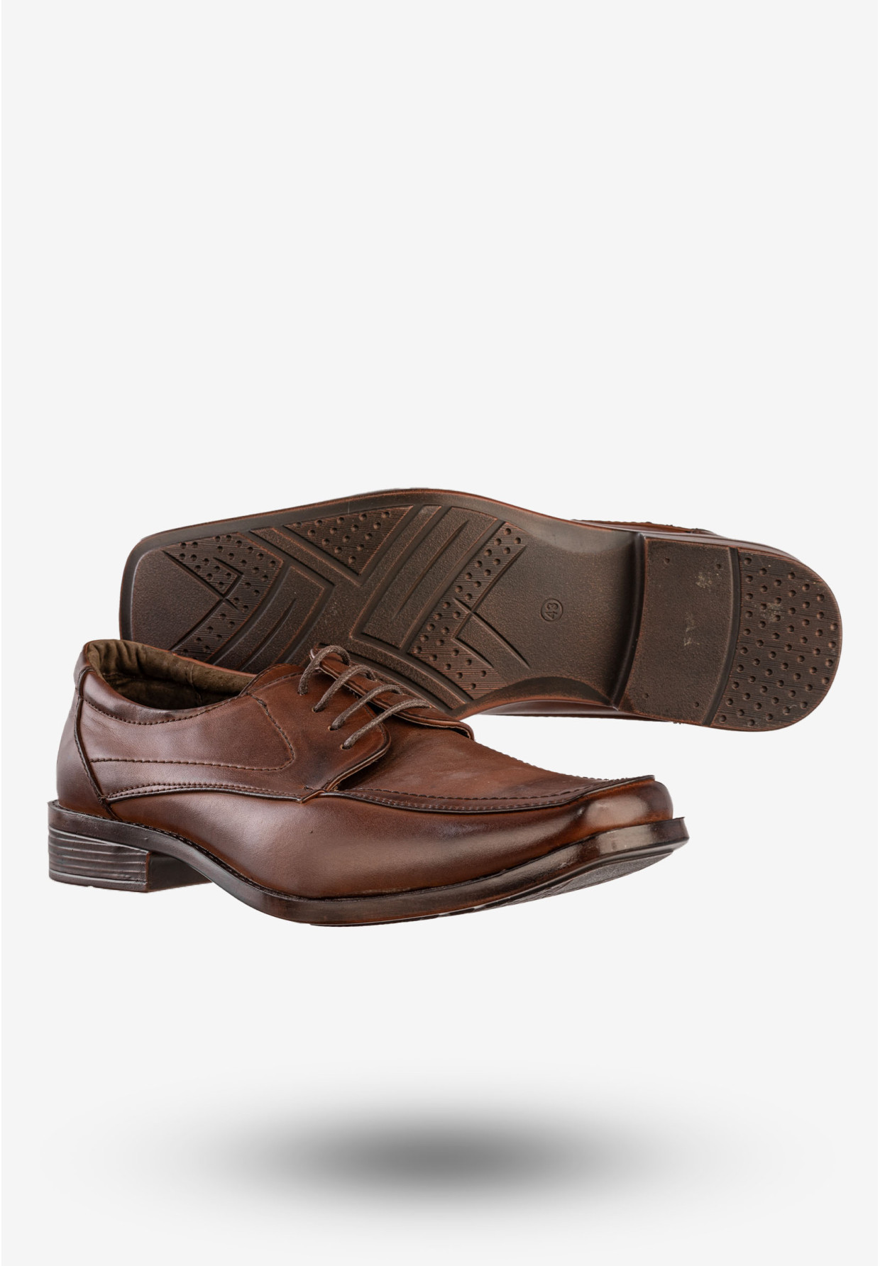 Półbuty Wizytowe Męskie Ekoskóra Buty Eleganckie Brązowe Tutto per tutto T5702-2