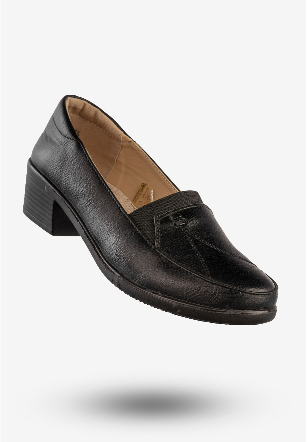 Półbuty Damskie Ekoskóra Buty Eleganckie Skórzana Wkładka Czarne Cabin 9T1004-1