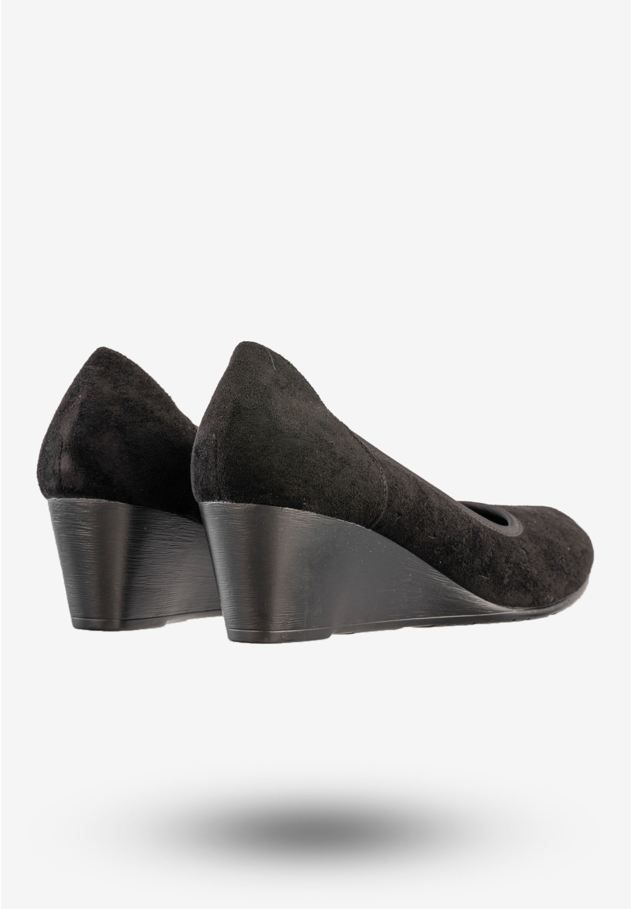 Czółenka Damskie Na Koturnie Buty Eleganckie Skórzana Wkładka Czarne Jezzi SA113-4