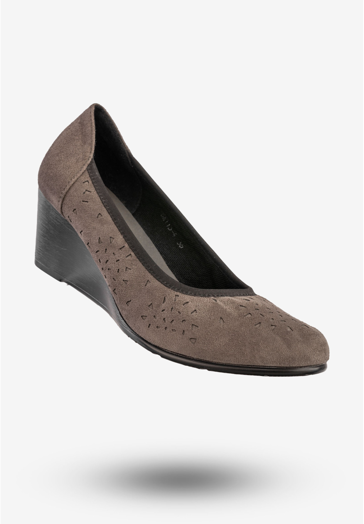 Czółenka Damskie Na Koturnie Buty Eleganckie Skórzana Wkładka Szare Jezzi SA113-4
