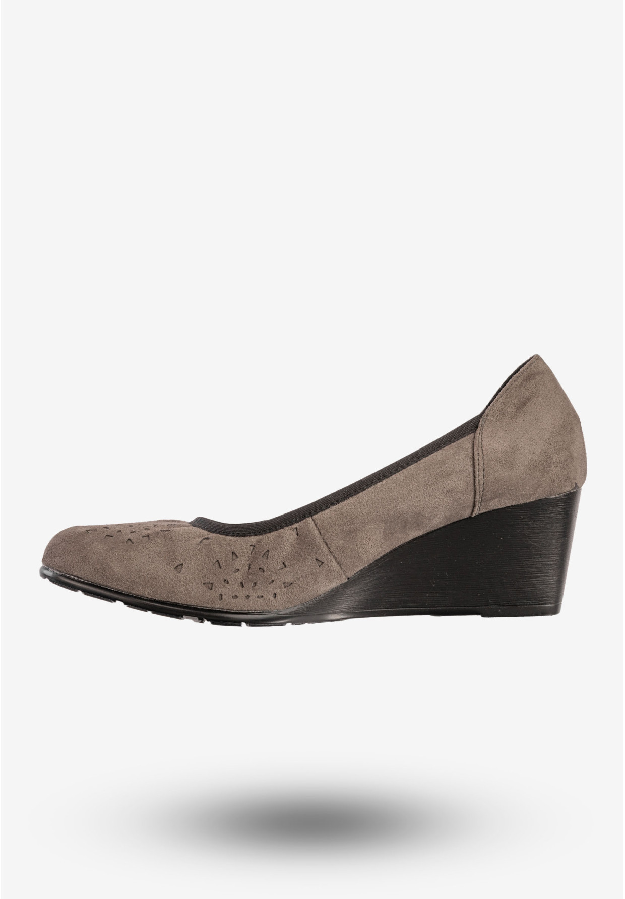 Czółenka Damskie Na Koturnie Buty Eleganckie Skórzana Wkładka Szare Jezzi SA113-4