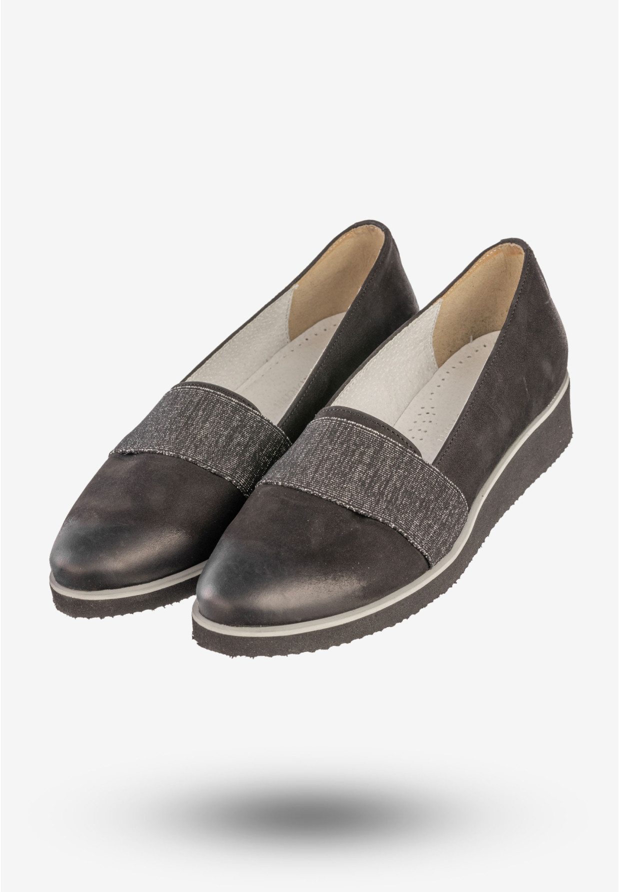 Półbuty Damskie Skórzane Buty Eleganckie Czarne Gino Fabiani 1103/1d
