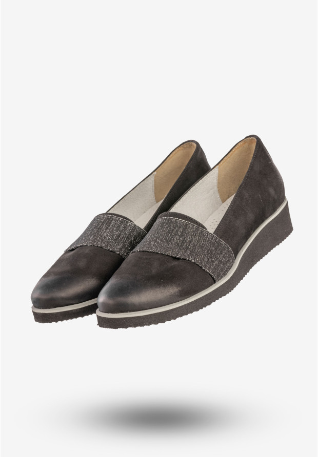 Półbuty Damskie Skórzane Buty Eleganckie Czarne Gino Fabiani 1103/1d
