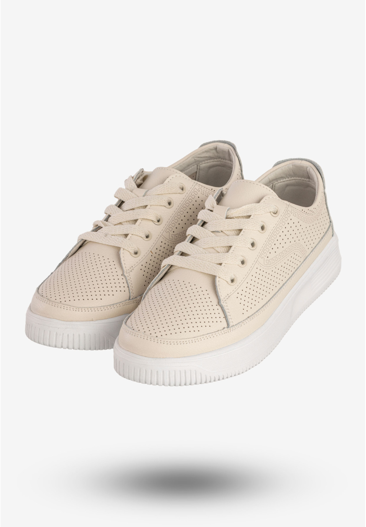 Sneakersy Damskie Skórzane Buty Sportowe Beżowe Jezzi 24SP08-6844