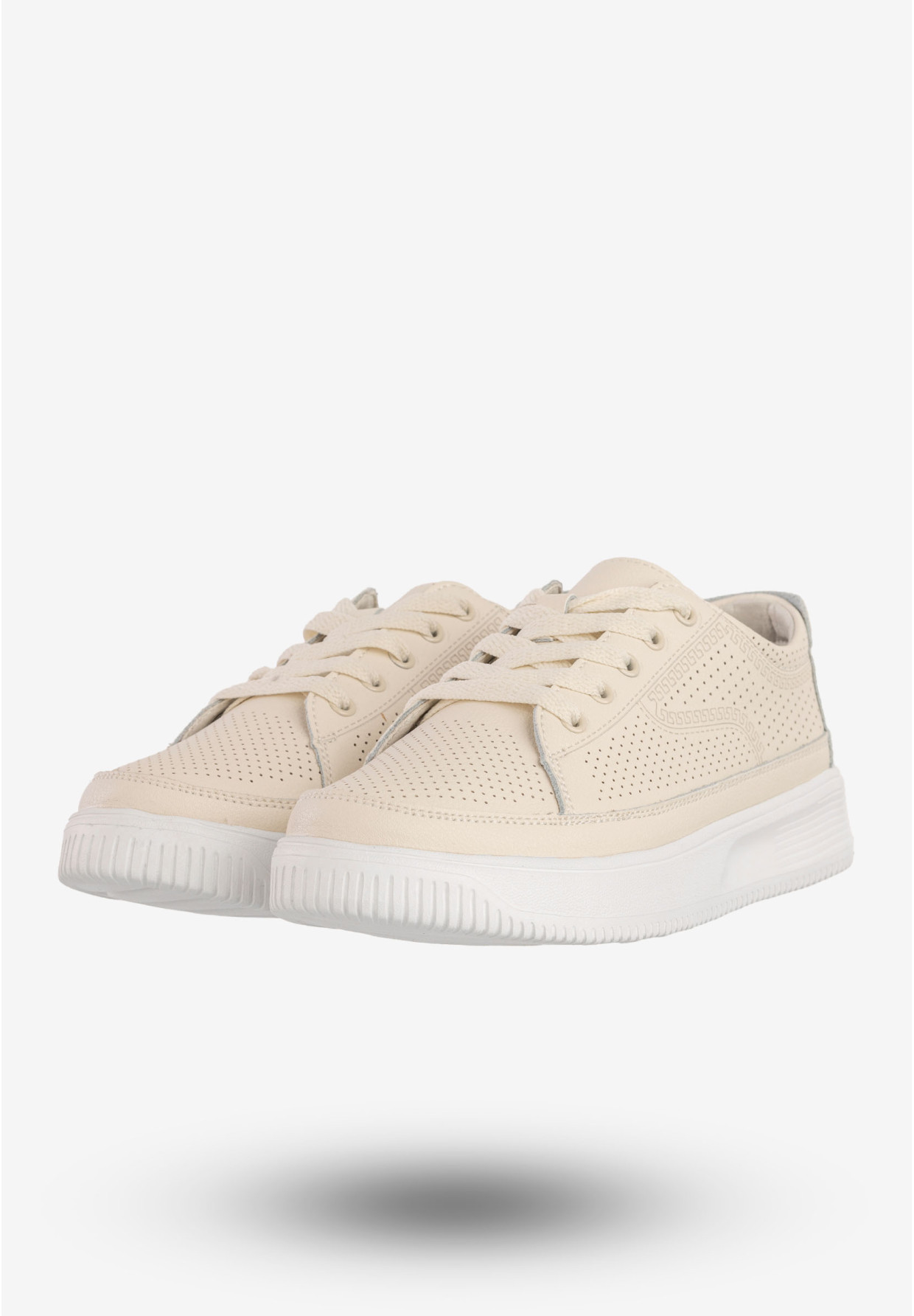 Sneakersy Damskie Skórzane Buty Sportowe Beżowe Jezzi 24SP08-6844
