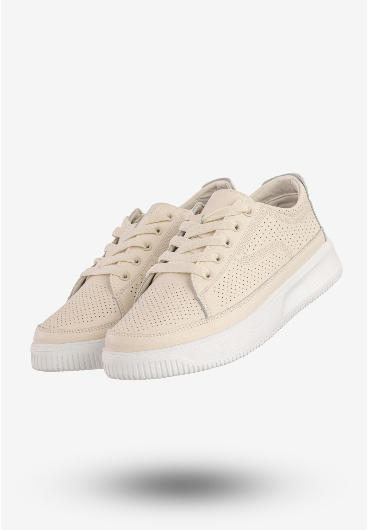 Sneakersy Damskie Skórzane Buty Sportowe Beżowe Jezzi 24SP08-6844