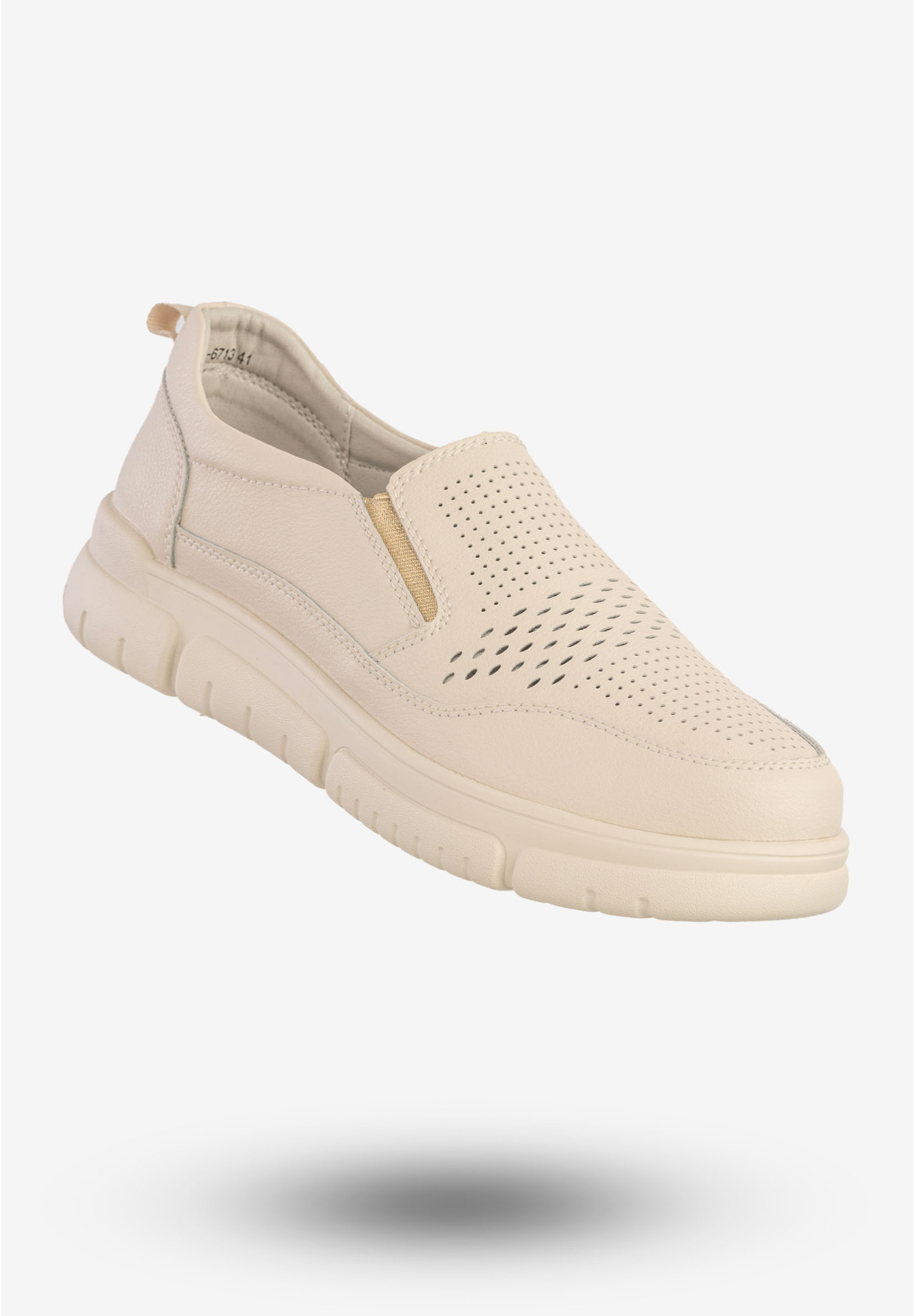 Sneakersy Damskie Skórzane Buty Wsuwane Półbuty Beżowe Jezzi 24PB08-6713