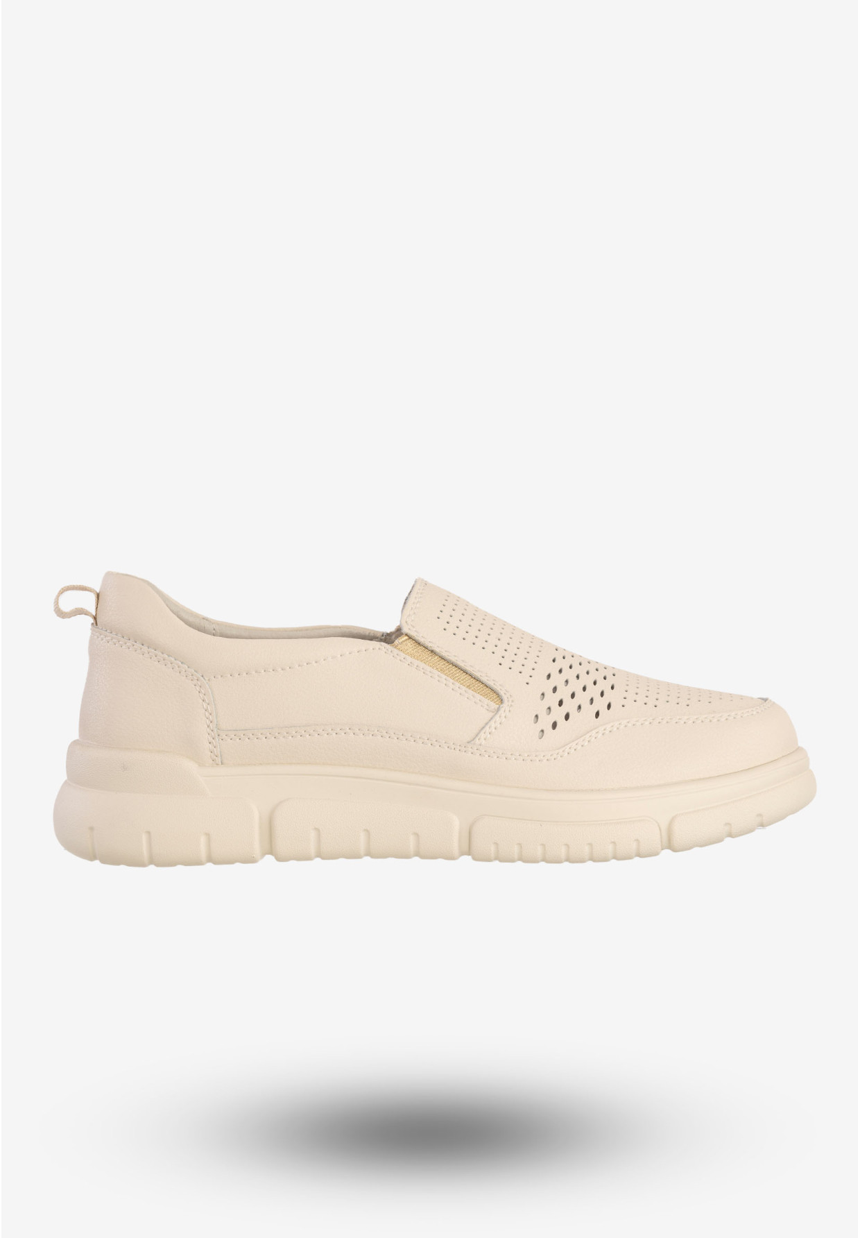 Sneakersy Damskie Skórzane Buty Wsuwane Półbuty Beżowe Jezzi 24PB08-6713