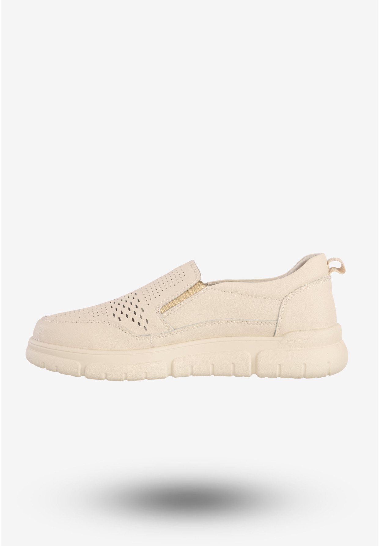 Sneakersy Damskie Skórzane Buty Wsuwane Półbuty Beżowe Jezzi 24PB08-6713