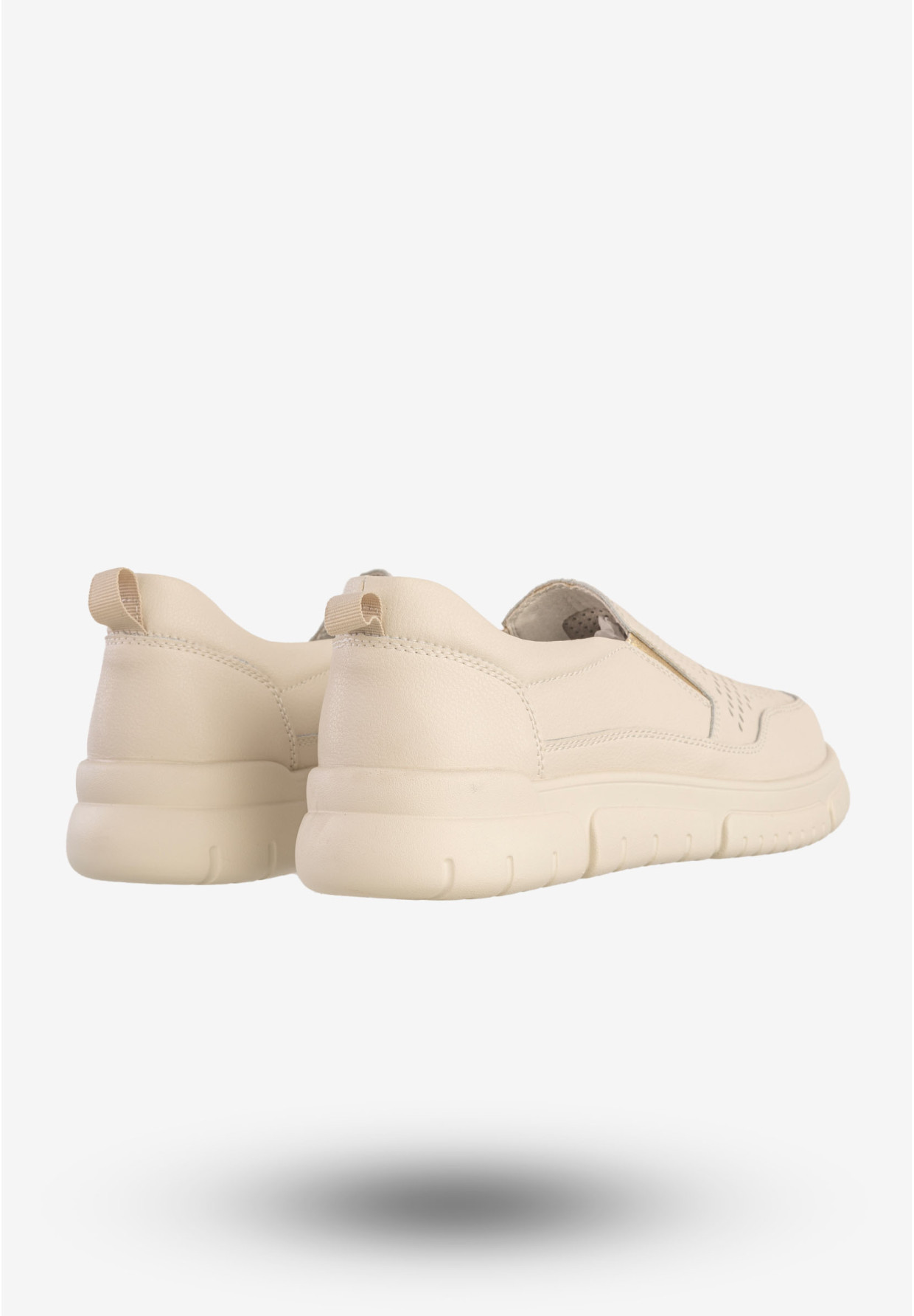 Sneakersy Damskie Skórzane Buty Wsuwane Półbuty Beżowe Jezzi 24PB08-6713
