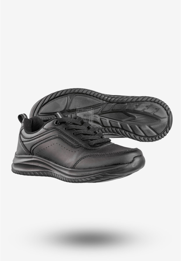 Sneakersy Damskie Ekoskóra Buty Sportowe Wygodne Czarne Badoxx LXC-8444