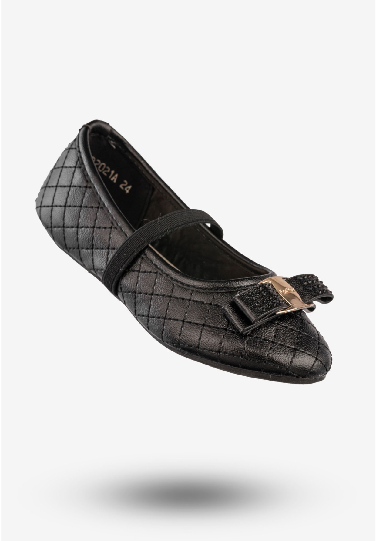 Baleriny Dziewczęce Ekoskóra Buty Eleganckie Z Kokardką Czarne Footwear DD2021A