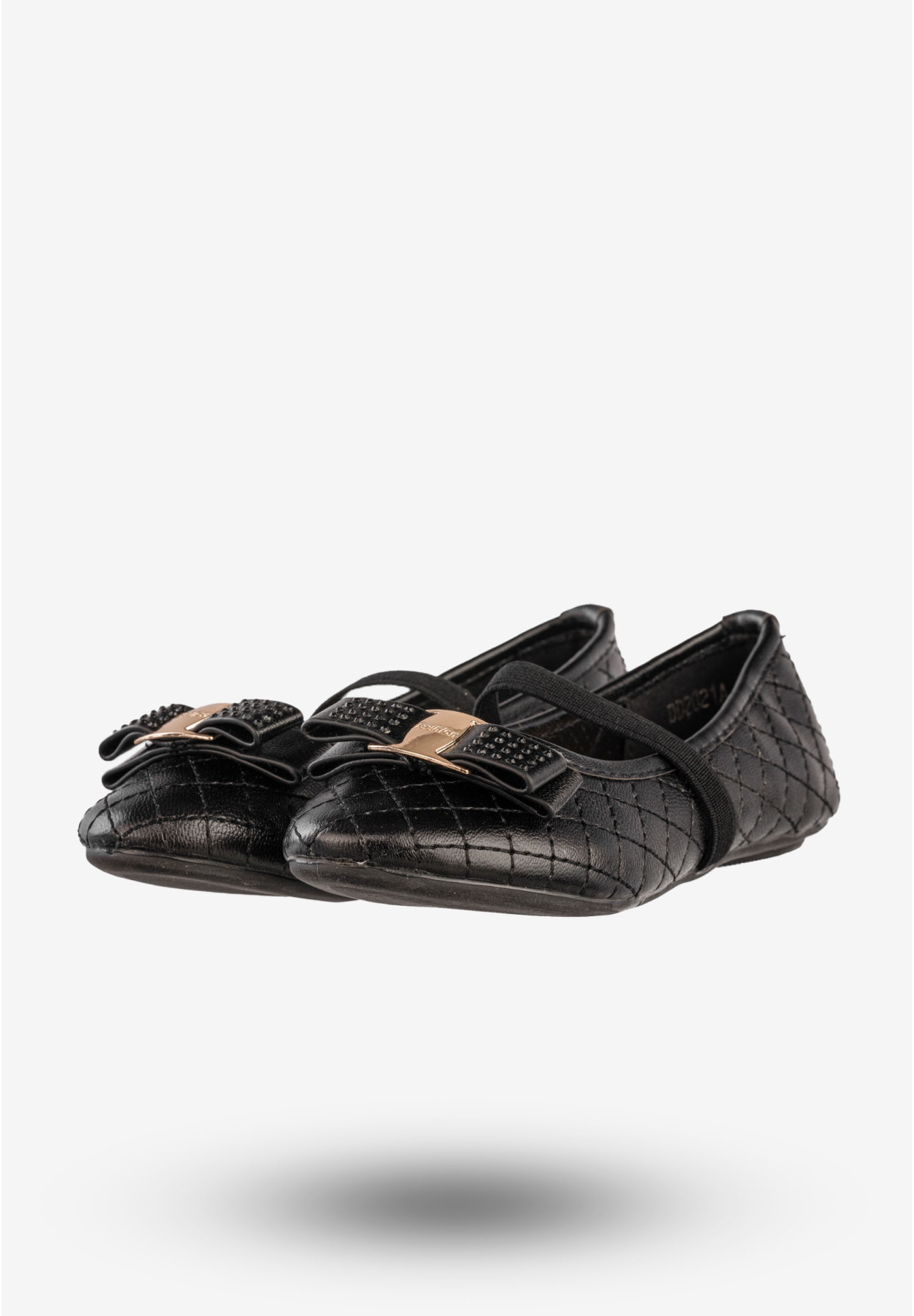 Baleriny Dziewczęce Ekoskóra Buty Eleganckie Z Kokardką Czarne Footwear DD2021A